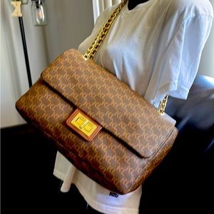 NWOT Karl Lagerfeld Brown Leather monogram Bag
